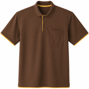 Custom <b>Men</b> solid color <b>brown</b> <b>Polo</b> <b>Shirt</b> Short Sleeve Breathable Quick Dry Pocket Golfwear athletic fit Casual Workwear Wholesale - Product Image 1