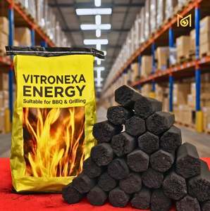 Briquettes de charbon de bois de coco hexagonales en bois dur, 75% de carbone fixe, 50 mm, longue durée de combustion, haute chaleur, combustible pour barbecue à bas prix - Product Image 4