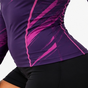 <b>Women</b> Long Sleeve Rash Guard Quick Dry Soft Stretch Active Puff Print HAWE BAWK Quick Dry Stretch Active <b>Top</b> For Wear - Product Image 6