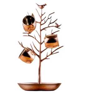 Support à tasses en bois avec base ronde pour 3 tasses à café en céramique, organisateur de cuisine minimaliste, support de rangement durable pour vaisselle - Product Image 6