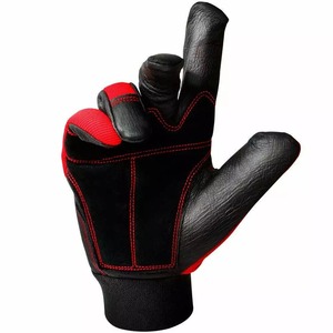 Guantes de Conducción de Cuero Rojo y Negro, Impermeables, Dedos Completos, Antideslizantes, Transpirables, Correa de Muñeca Ajustable, Unisex, Invierno - Product Image 2