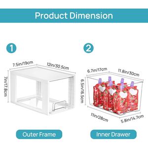 4 Pack White Acrylic <b>Storage</b> <b>Drawers</b> Large Stackable Undersink Organizers for Bathroom Closet Easy Assembly <b>Plastic</b> B - Product Image 3