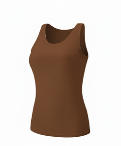 Débardeurs pour femmes prêts à être expédiés en gros – Hauts basiques côtelés en coton à col rond, décontractés et sans manches - Product Image 4