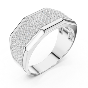 Anillo de Diamantes Anchos Imperial Spark de Oro Blanco de 14K para Hombre con Diamantes Cultivados en Laboratorio, Banda de Diamantes Urban Crown, Prestige Icefield Classic - Product Image 3