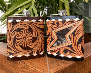 ขวดวิสกี้หนังวัวแท้สำหรับผู้ชายและผู้หญิงขนาด8ออนซ์ - Product Image 6