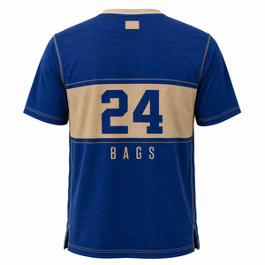เสื้อเจอร์ซีย์คอร์นโฮลแบบซับลิเมชั่นสีน้ำเงินโคบอลต์สำหรับผู้ชาย รุ่นวินเทจ ประสิทธิภาพสูง ปักโลโก้ ชุดทีม OEM - Product Image 3