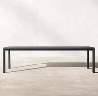 Ensemble de salle à manger d'extérieur en aluminium 6 places, mobilier de jardin moderne pour villa de luxe et terrasse