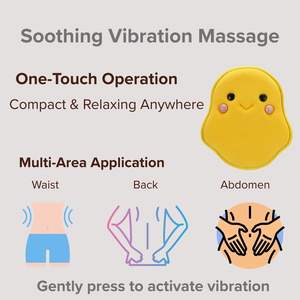 Oreiller de massage vibrant en forme d'animal mignon | Coussin portable alimenté par batterie pour le soulagement du stress - Product Image 5