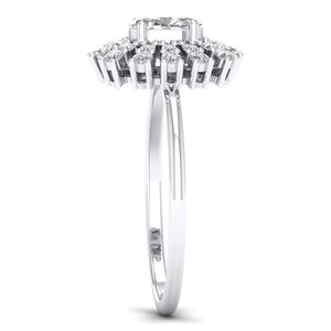 REYES New Arrival 14K Solid Gold Oval Cut 0.87 Carat Lab Grown Diamond Engagement Halo <b>Ring</b> For Women IGI Certified Fine Jewelry - Product Image 3