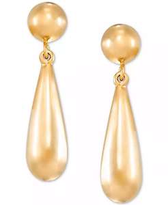 Pendientes de gota de lágrima pulidos en plata esterlina chapada en oro de 14k | Macy's - Product Image 3