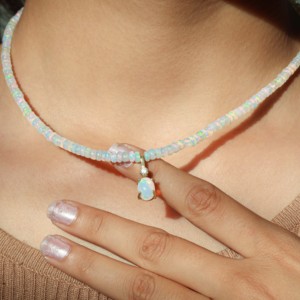 Plain <b>Bead</b> <b>Necklace</b> with Separator & Charm Minimal Plain <b>Bead</b> Charm <b>Necklace</b> with Spacer <b>Beads</b> - Product Image 1