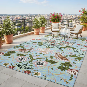 Alfombra de Lana de Alta Gama con Diseño Floral Moderno, Hecha a Mano, Resistente a las Manchas, Ecológica, Antideslizante, de Pelo Cortado para el Hogar - Product Image 1