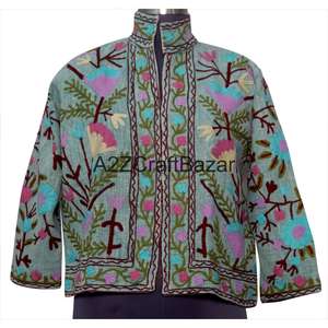 Blouson bomber vintage à motif floral brodé, respirant, séchage rapide, coton écologique, décontracté, pour l'hiver/le printemps/le été, idéal pour les fêtes - Product Image 1