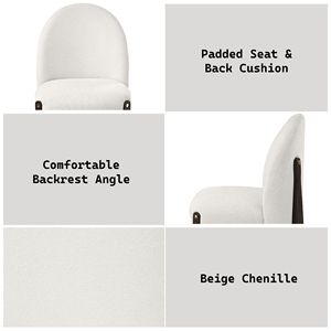 Set di 2 Sedie Laterali in Tessuto Beige Clayten per Arredamento Sala da Pranzo - Product Image 2