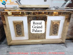 Mostrador de Bar para Bodas Indias de Lujo, Mostrador de Comida Moderno de Acero Inoxidable para Bodas, Elegante Configuración de Mostrador de Comida para Eventos - Product Image 5
