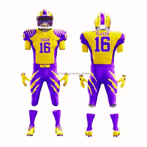 เครื่องแบบฟุตบอลอเมริกันแขนสั้นสำหรับผู้ชายชุดฟุตบอลระบายอากาศได้ดีดีไซน์ใหม่สำหรับฤดูร้อน - Product Image 6