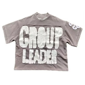 T-shirt homme vintage délavé à l'acide, coupe ample classique, patch personnalisé vieilli, en molleton bouclette 100% coton - Product Image 3