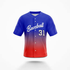 Personaliza tu Camiseta de Béisbol de Manga Corta con Sublimación y Bordado en Negro y Rojo, Color Personalizado, Servicio OEM - Product Image 2