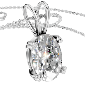 Collier pendentif en moissanite taille ovale 1,5 ct, chaîne à maillons plaquée or 14 carats, tendance, bijoux de fête, cadeau pour femmes, vente en gros - Product Image 2