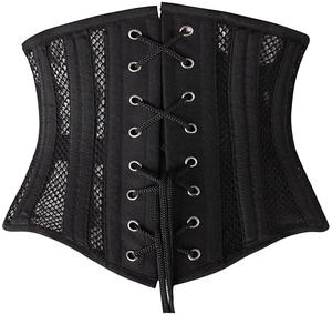 Corset gainant noir en maille pour femme, effet ventre plat, avec fermeture à agrafes, respirant, pour usage quotidien - Product Image 5