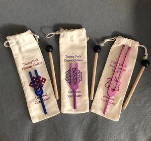 3 x Tuning Fork <b>Gift</b> <b>Box</b> Set Secret Solfeggio 174 Hz, 852 Hz & 963 Hz Chakra Sound Healing Blue Purple <b>Pink</b> .. - Product Image 1