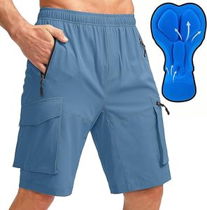 Men's Quick Dry Cargo <b>Shorts</b> With 3D <b>Padded</b> Seat Summer <b>Cycling</b> <b>Shorts</b> Brown Multi Pocket Design - Product Image 5