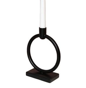 Porte-bougie en métal de forme ovale moderne, support de bougie décoratif minimaliste pour table, porte-bougie contemporain, tendance pour le salon - Product Image 1