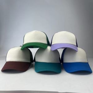 OEM 5 Panel Custom logo High Quality Custom Color Breathable Foam Colorful Solid Color Trucker Hat - Product Image 1
