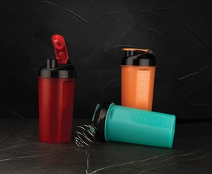 Durable <b>plastic</b> shaker bottle gym protein mixer <b>cup</b> leakproof fitness sports <b>drink</b> container in red orange blue - Product Image 4