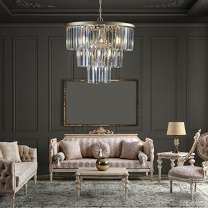 Lampadario di cristallo di lusso moderno oro luci a sospensione lampadari contemporanei e illuminazione a sospensione - Product Image 3