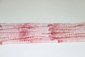 Cuentas Rondelle de ópalo rosa de 4mm, hebra de piedras preciosas naturales largas de 13 pulgadas para la fabricación de joyas facetadas lisas - Product Image 4