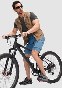 Men's Blue Cycling Shorts Sleeveless Mountain Bike Outdoor Summer Wear - Product Image 2
