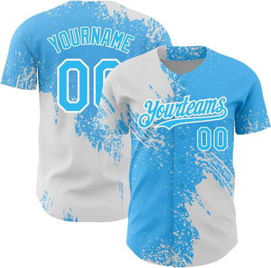 Camiseta de Béisbol Estilo Hip Hop para Hombre, Camisa Casual con Botones, Manga Corta, Uniforme Deportivo, Personalizada, Transpirable y Absorbente de Humedad - Product Image 1