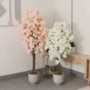 Arbre à fleurs artificielles, décoration de table de mariage, cerisier <span class=keywords><strong>blanc</strong></span> artificiel, convient à la décoration de fête - Product Image 1