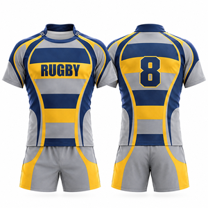 Custom Printed Sublimated 7v7 American Football Uniform Set Breathable Short Sleeve Jersey Shorts <b>Men</b> Team Sports Training Wear - Product Image 1