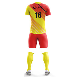 ชุดฟุตบอลคอลเลคชั่นใหม่รับซัมเมอร์ ขายส่งเสื้อผ้าสำหรับทีมสโมสร ชุดแข่งพร้อมกางเกงขาสั้น ชุดพิมพ์ลาย ชุดฟุตบอล แห้งเร็ว - Product Image 3