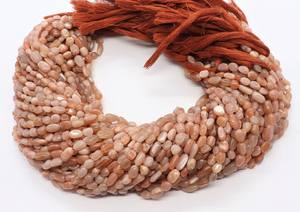 5 hebras de piedras de luna de melocotón naturales AAA, pepitas de forma irregular y suave de 6 a 7 mm, cuentas de piedra de luna de melocotón para fabricación de joyas a granel - Product Image 6