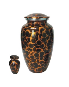 Urne de crémation en laiton de style américain pour adultes avec impression de tigre Mémorial décoratif personnalisé pour les cendres humaines Fournitures funéraires - Product Image 3