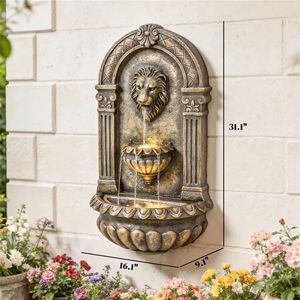 Fontaine murale extérieure marron style campagnard - Product Image 5