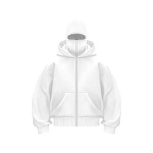 Sudadera con capucha y pasamontañas de estilo urbano con contraste de color para hombre, con máscara facial completa tipo ninja para exteriores - Product Image 2