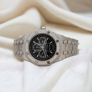 Reloj de Lujo con Moissanita, Estilo Hip Hop para Hombre, de Acero Inoxidable, con Incrustaciones, a Precio de Fábrica - Product Image 2