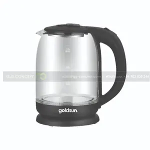 Goldsun Elektrische Warm Water Glas Ketel Water Boiler & Heater Voor 1.7L Warmte Gehard Glas, bpa-vrij Snelle Verwarming Element