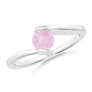 925 Sterling Silver Rhodium-Plated <b>Rose</b> <b>Quartz</b> Engagement Wedding <b>Ring</b> Vintage Everyday Style Wholesale Rhaya Jewels Trendy - Product Image 1