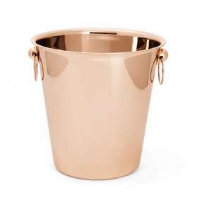 Cubo de Hielo Color Oro Rosa, Enfriador de Vino Metálico de Lujo Hecho a Mano, Utensilios de Bar Profesionales para Hoteles con Pala para Hielo - Product Image 1