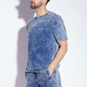 Nouveau T-shirt Homme 2026 Délavé Effet Acide Polyester/Coton Manches Courtes Col Rond Décontracté Effet Usé pour Streetwear Été - Product Image 1