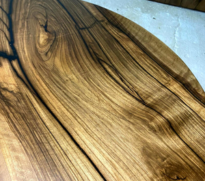 Mesa de Centro Moderna Redonda de Madera Maciza de Acacia, Duradera, Hecha a Mano, para Interiores y Exteriores, con Marco de Color Natural - Product Image 2