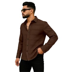 Chemise en lin et coton pour homme, décontractée, unie, manches longues, coupe classique, élégante, pour tous les jours, tenue formelle - Product Image 1