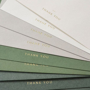 การ์ดขอบคุณสีชมพูพิมพ์ลายนูนพร้อมซองจดหมาย – นามบัตรแบบกำหนดเอง - Product Image 1