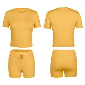 Conjunto de Verano de 2 Piezas para Mujer, 100% Algodón, de Alta Calidad, con Logotipo Personalizado OEM, a Precios de Mayoreo - Product Image 1