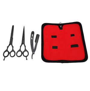 Kit de peluquería con espejo pulido, tijeras de entresacar, tijeras de acero inoxidable, kit de afeitado con peine en oferta - Product Image 3